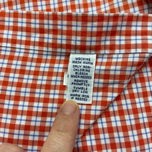Polo Ralph Lauren Regent Shirt Men's 15.5 Orange Plaid Classic Fit Button Down - Picture 7 of 12
